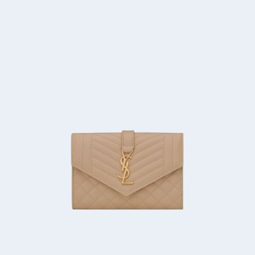 엔벨로프 스몰 지갑 베이지 골드